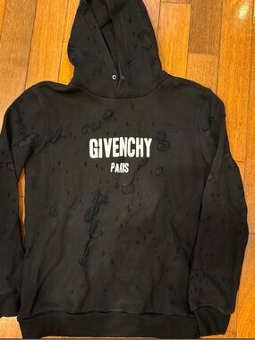Givenchy Black Crewneck Hoodie with Paris Logo